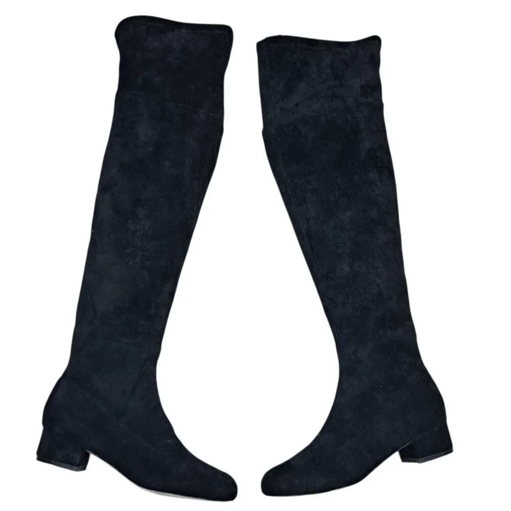 Anthropologie Raven Gothic Preppy Glam Casual Knee High  Boots Size 6 Black